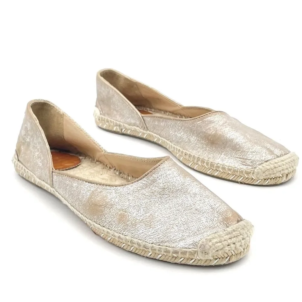 Rag & Bone Georgie Silver Platinum Espadrille Slip-On Shoe Women’s Size 39.5 | 9